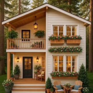 Rumah Kayu Villa 2 Kamar – Desain Nyaman untuk Penginapan Keluarga
